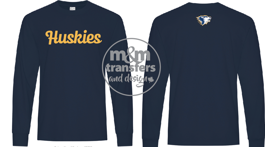 HUSKIE TEAM SWAG • Youth Long Sleeve Script Tee